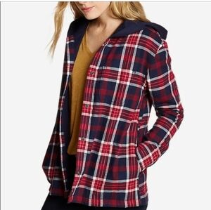 Eddie Bauer Stine's Favorite Flannel Hoodie Shirt Jacket